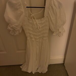 Princess Polly White Dress with Puff Sleeves